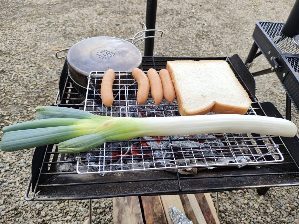 ネギの炭火焼き