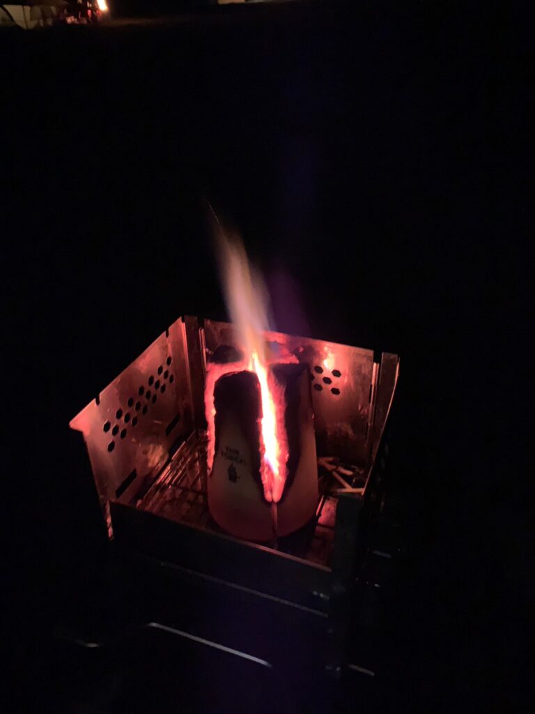 スウェーデントーチ・そこそこ燃えた状態