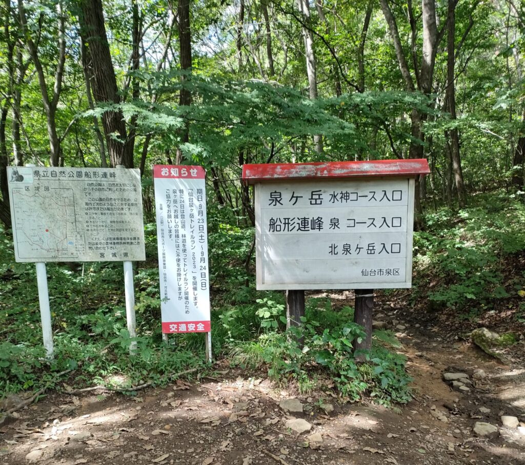 登山道入り口の看板